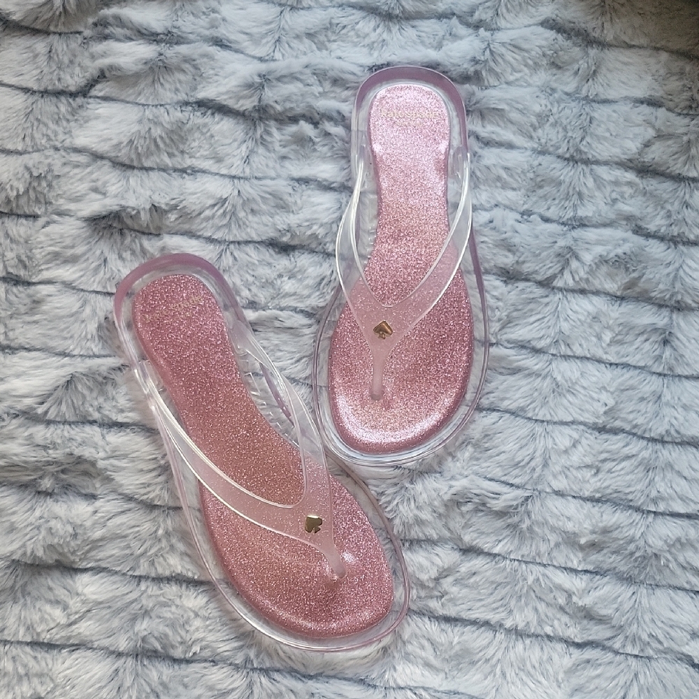 Kate Spade Pink Glitter Flip Flops Size 5